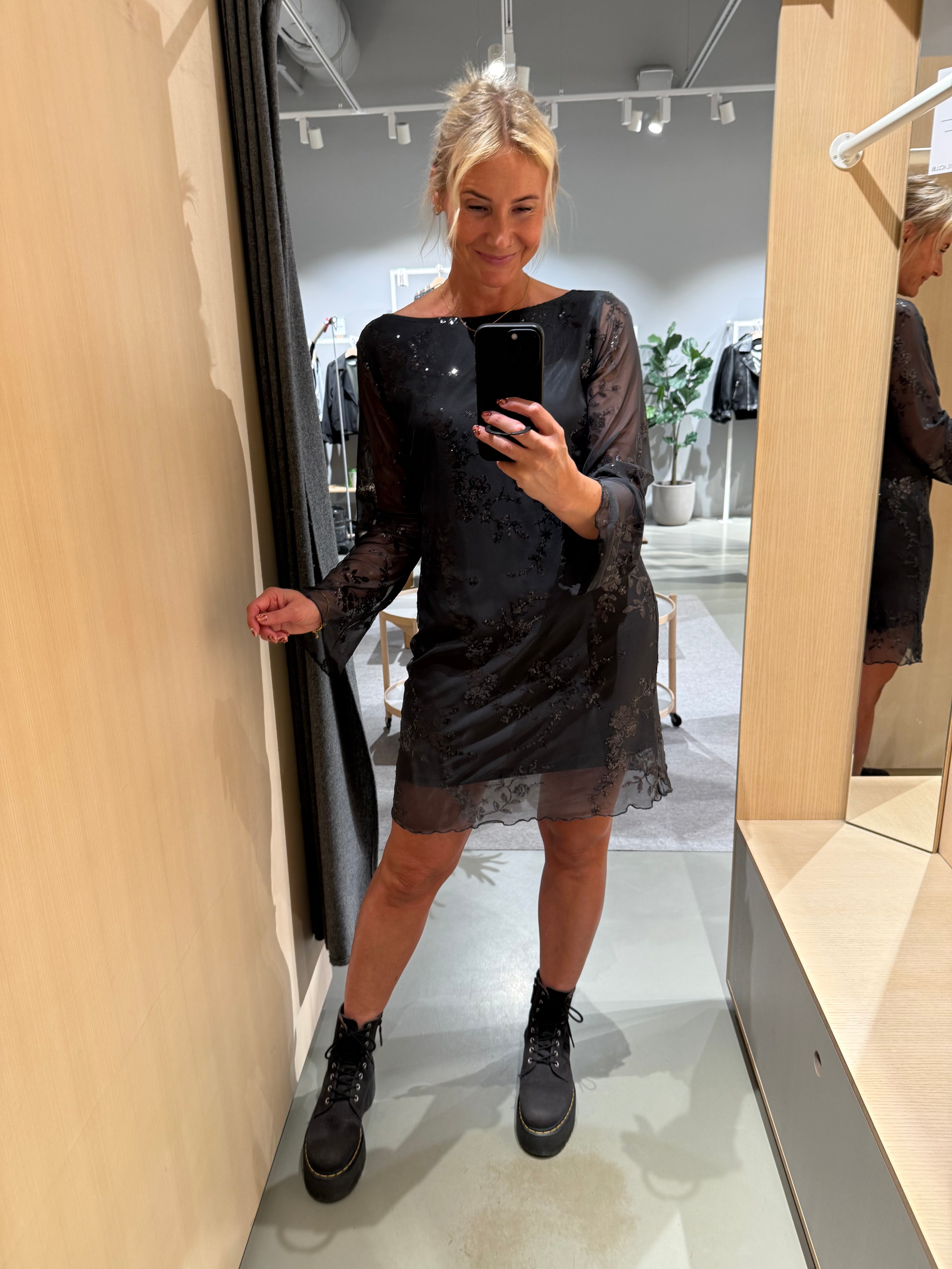 PCEVITA Short Dress - Asphalt